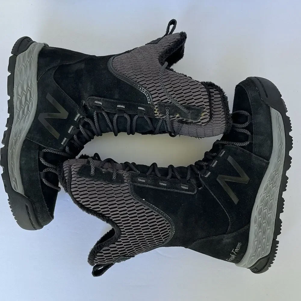 New Balance Fresh Foam 1100‎ Winter Snow Boot Boots Black Grey Size 5.5 US